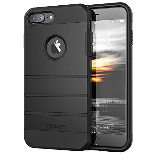 Product Cover iPhone 8 Plus Case, iPhone 7 Plus Case, Crave Strong Guard Protection Series Case for Apple iPhone 8/7 Plus (5.5 Inch) - Black