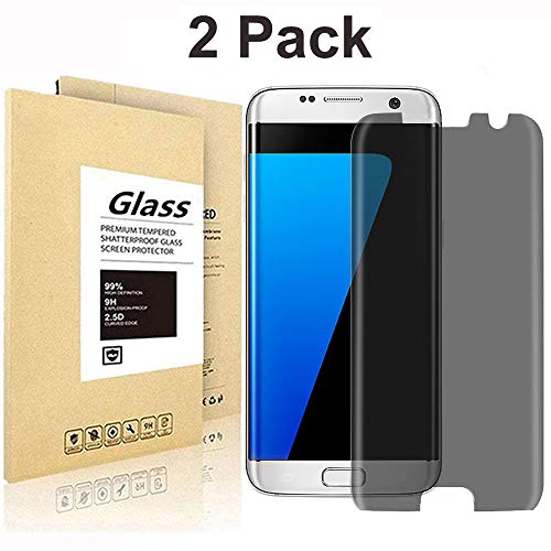 Product Cover [2 Pack] Galaxy S7 Edge Privacy Screen Protector, [HD] [Anti-Spy] [Anti-Scratch] [Anti-Fingerprint] [Bubble Free] [9H Hardness] Tempered Glass Screen Protector for Galaxy S7 Edge 3D Curve Edge