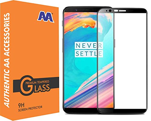 Product Cover AA® 11D Tempered Glass screen protector For Oneplus 5t/One Plus 5t Black Edge to Edge Full Screen Coverage