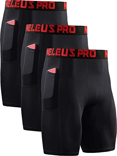 Product Cover Neleus Men's 3 Pack Compression Short with Pocket
