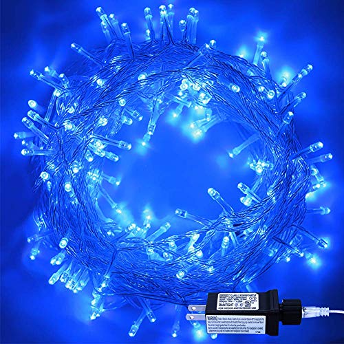 Product Cover Christmas String Lights - 220 LED 25m/82ft 8 Modes Memory Function End-to-End Plug in Indoor/Outdoor Waterproof Decorative Fairy Twinkle Mini Lights for Tree/Wedding/Thanksgiving Day/Patio/Room - Blue