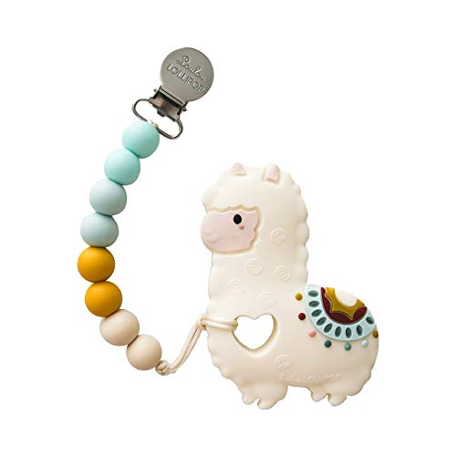 Product Cover Loulou Lollipop Llama Soft Silicone Teether - Premium Baby Teether Toy with Holder Set Massaging Teether
