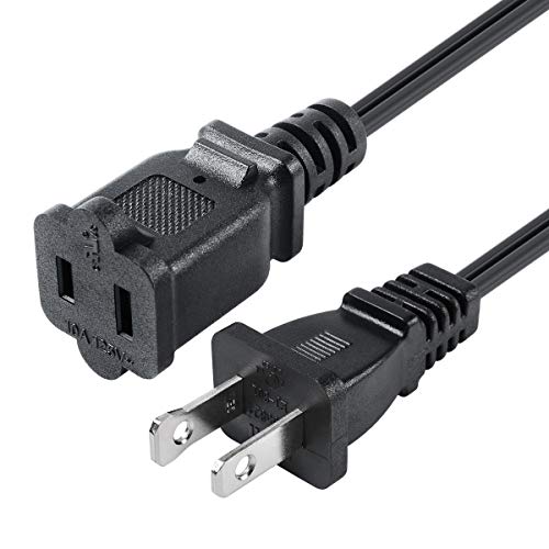 Product Cover VSEER Polarized 2-Prong Male-Female Extension Power Cord Cable, 2 Outlet Extension Cable Cord US AC 2-Prong Male/Female Power cable10A/125V,Nema 1-15P to 1-15R Cable Polarity (3FT)