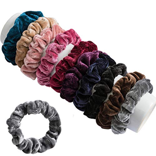 Product Cover KINGMAS Set of 10 Hair Ties Velvet Elastic Flannelette Hair Bands Scrunchy Hair Scrunchies Ropes Women Hair Accessories