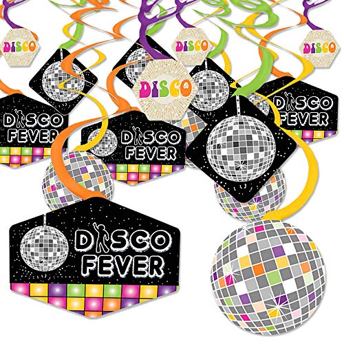 Product Cover 70's Disco - 1970s Disco Fever Party Hanging Decor - Party Decoration Swirls - Set of 40