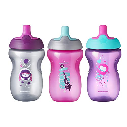 Product Cover Tommee Tippee Sportee Toddler Sippy Cup - 12+ months, 10 Ounce, Pack of 3, Girl, Pink