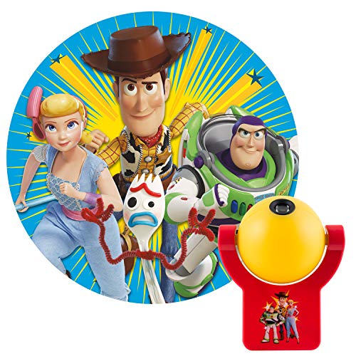 Product Cover Projectables Disney Toy Story 4 LED Night Light, Plug-In, Dusk-to-Dawn, for Kids, Buzz Lightyear, Sheriff Woody, Bo Peep, and Forky On Ceiling, Wall, or Floor, 45057, 1-Image
