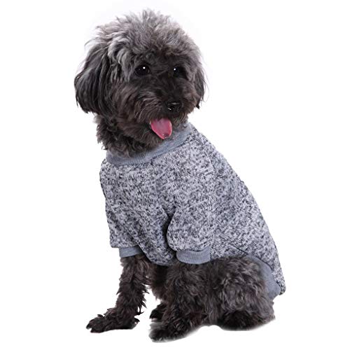 Product Cover Fashion Focus On Pet Dog Clothes Knitwear Dog Sweater Soft Thickening Warm Pup Dogs Shirt Winter Puppy Sweater for Dogs (X-Small, Grey)