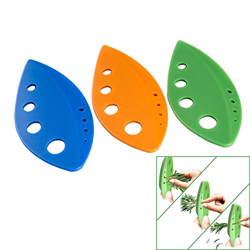 Product Cover Leaf Herb Stripper, BPA-Free Plastic Holes Vegetable Leaf Separator Stripping Tool for Chard,Collard Greens,Kale,Basil,Leafy Green,Rosemary Herb and More,Kitchen Gadgets,3 Pcs Assorted Color