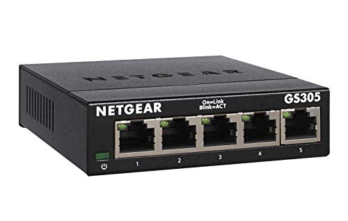 Product Cover NETGEAR GS305-300PAS  5-Port Gigabit Ethernet Unmanaged Switch (GS305) - Desktop, Sturdy Metal Fanless Housing