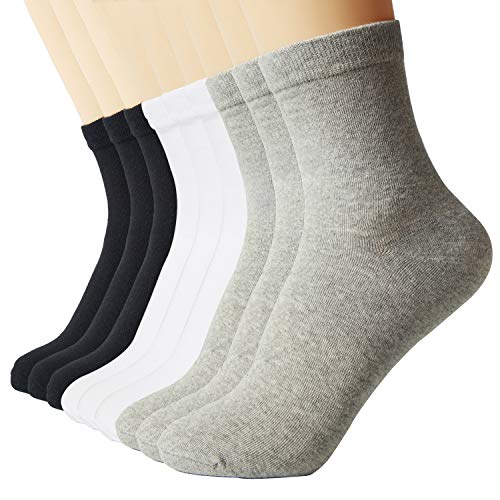 Product Cover 6-9 Pairs Black Ankle Socks Women Thin Cotton LightWeight Ladies Socks
