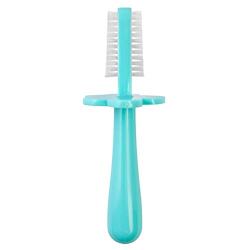 Product Cover Grabease Double Sided Toothbrush - Baby Toothbrush for 6 Months to 4 Years Old with Soft Bristles - BPA-Free Toddler Toothbrush with Anti-Choke Guard - Includes Free Finger Brush, Teal