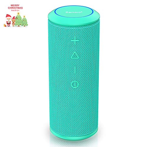 Product Cover Bluetooth Speaker, Zamkol Bluetooth Speakers Portable Wireless, 360 Degree Sound and 24W Enhanced X-Bass, Dual Pairing Loud Wireless Speaker, IPX6 Waterproof for Beach, Shower, Travel, Party-Teal