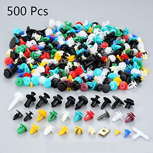 Product Cover YILUSHUN 500PCS Mixed Fasteners Door Trim Panel Auto Bumper Rivet Car Clips Retainer Push Engine Cover Fastener Kit （30 Kinds）