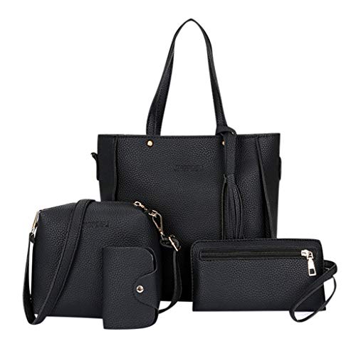 Product Cover Messenger Bag Purse Set for Women,Leather Big Handbag Tote Bag Crossbody Bag 4PC