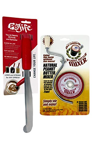 Product Cover Grandpa Witmer's Old Fashioned Mess-Free Peanut Butter Mixer with PB-JIFE! Ultimate PB Spreader Knife Bundle (16oz/3