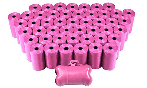 Product Cover EcoKind Pet Treats 1000 Dog Pet Waste Poop Bags, Bulk roll,Clean up Refills-(Green, Blue, Purple, Red, Black, Pink,Rainbow of Colors)+Free Bone Dispenser (Pink)