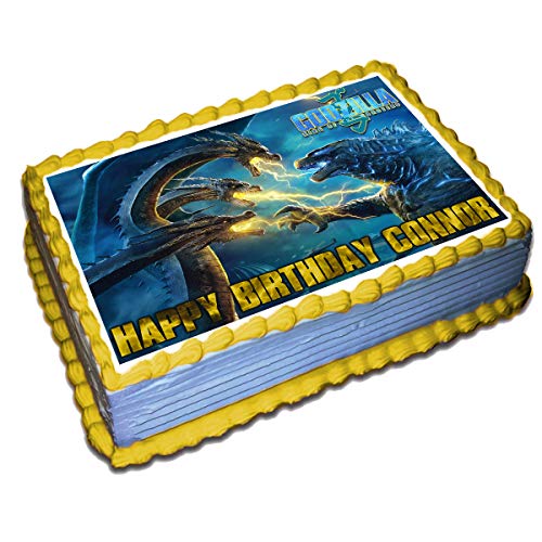 Product Cover Godzilla King of the Monsters Personalized Cake Topper Icing Sugar Paper 1/4 8.5 x 11.5 Inches Sheet Edible Frosting Photo Birthday Cake Topper (Best Quality Printing)