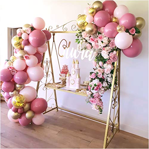 Product Cover Balloon Garland Arch Kit, Pink Gold Confetti Balloons 101 PCS,Pink and Gold Balloons for Parties, Birthday Wedding Party Balloons Decorations, Baby Shower Decorations for Girl Boy