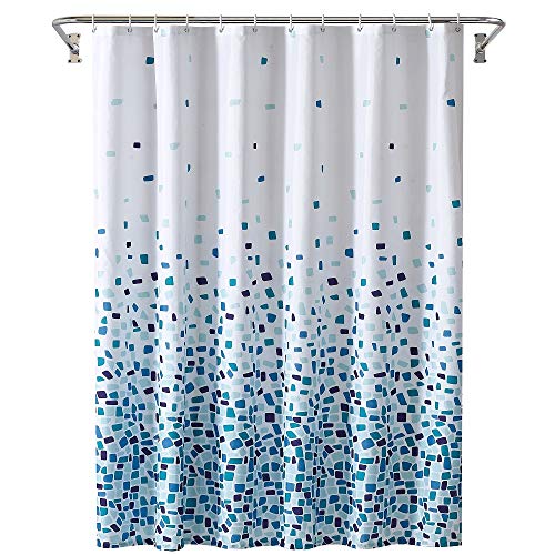Product Cover YOSTEV Funny Colorful Blue Ombre Bathroom Fabric Shower Curtain with Hooks,Unique 3D Printing,Decorative Bathroom Accessories,Water Proof,Reinforced Metal Grommets 72x72 Inches