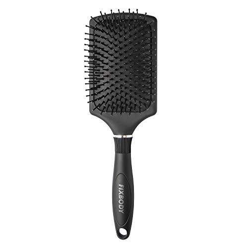 Product Cover FIXBODY Paddle Hair Brush with Soft Cushion, Detangling and Smoothing Hairbrush for Men, Women and Kids, Detangler for All Hair Types - Black Matte
