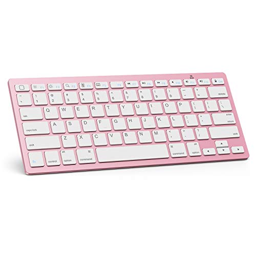 Product Cover OMOTON Ultra-Slim Bluetooth Keyboard Compatible with iPad 10.2-inch/ 9.7-inch, iPad Air 10.5, iPad Pro 11/12.9, iPad Mini 5/4, iPhone and Other Bluetooth Enabled Devices, Rose Gold