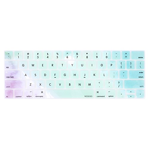 Product Cover MOSISO Keyboard Cover Compatible with MacBook Pro with Touch Bar 13 and 15 Inch 2019 2018 2017 2016 (Model: A2159, A1989, A1990, A1706, A1707), Silicone Skin Protector, Rainbow Mist