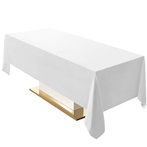 Product Cover Surmente 60 x 120 Tablecloth for Rectangle Tables Polyester Oblong Table Cloth for Weddings, Banquets, or Restaurants （White） ...