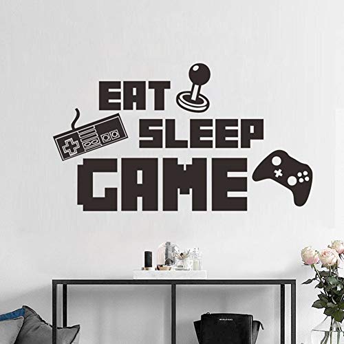 Product Cover Eat Sleep Game Wall Decal Poster Lettering Wall Stickers Murals for Boys Bedroom Playroom Home Decor