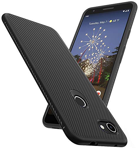 Product Cover SunRemex Carbon Fiber Designed for Google Pixel 3a Case, Pixel 3a Case, Scratch Resistant & Anti Slip Grippy Soft TPU Case for Google Pixel 3a Phone (Black)