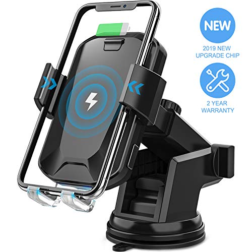 Product Cover Wireless Car Charger, CHGeek 10W Qi Fast Charging Auto Clamping Car Mount Windshield Dashboard Air Vent Phone Holder for iPhone 11 11 Pro Max Xs MAX XS XR X 8+, Samsung Galaxy S10+ S9+ S8 Note 9, etc