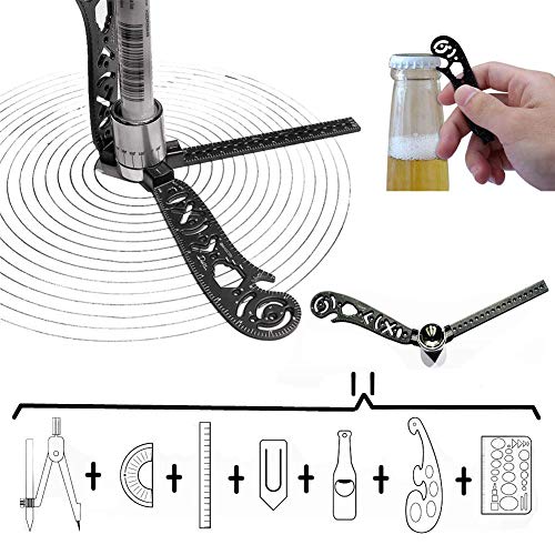 Product Cover Multifunction Magcon Drawing Tool Versatile Drawing Curved Magnetic Ruler Mini Compass and Protractor Combo