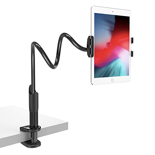 Product Cover Gooseneck Tablet Holder, Lamicall Tablet Mount: Flexible Tablet Arm Holder Stand for Bed Compatible with Pad Mini Pro Air, Nintendo Switch, Samsung Galaxy Tabs, for 4.7-10.5 inch Device - Black