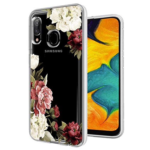Product Cover Ueokeird Galaxy A30 Case, Galaxy A20 Phone Case with Flowers, Slim Shockproof Clear Floral Pattern Soft Flexible TPU Back Phone Cover for Samsung Galaxy A30/A20 (Blossom Flower)