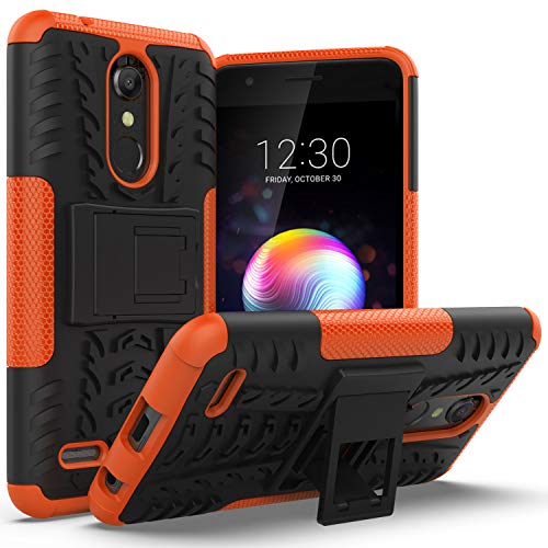 Product Cover AZHEPU LG K30 Case,LG Phoenix Plus Case,LG Premier Pro LTE,LG Harmony 2 Case with Kickstand Holder, Dual Layer Shock Absorbing Rugged Armor Protective Phone Cover Case for LG K10 2018 Orange