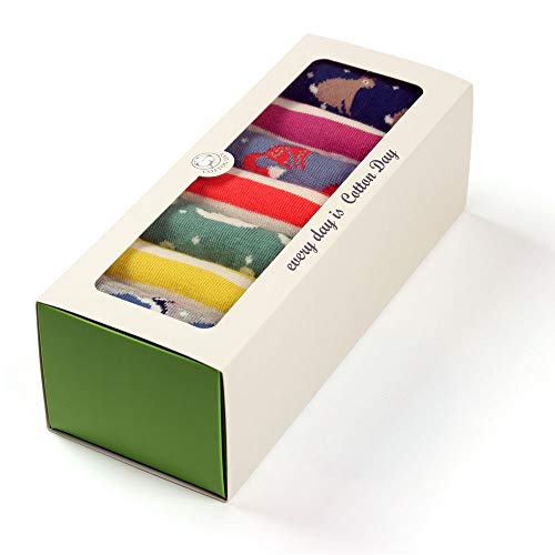 Product Cover COTTON DAY 7 Days of the Week Girls Cotton Crew Socks Gift Box Set