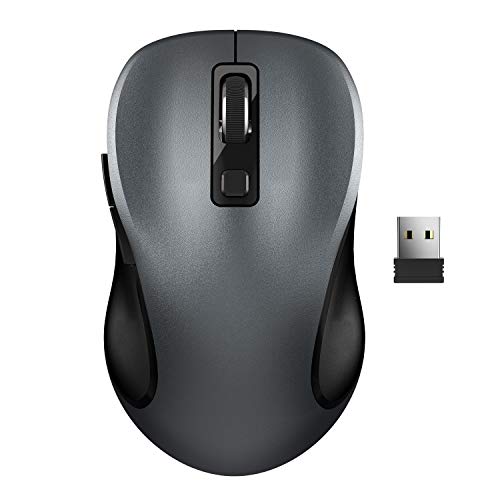 Product Cover Wireless Mouse, RATEL 2.4G Wireless Ergonomic Mouse Computer Mouse Laptop Mouse USB Mouse 6 Buttons with Nano Receiver 3 Adjustable DPI Levels Cordless Wireless Mice for Windows, Mac（Black）