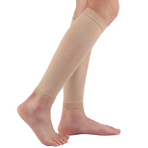 Product Cover Halsy Women's Footless Compression Socks (20-30mmHg) 2 Pairs Medical Calf Compression Sleeve for Swelling, Shin Splint, Varicose Veins, Edema, Nurses & Maternity