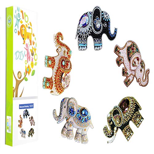 Product Cover 5D DIY Key Chains Diamond Painting by Numbers Kits， Individuality Rhinestone Mosaic Making Decorative (5 Pack)
