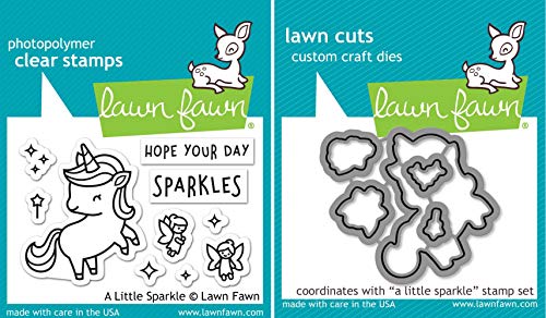 Product Cover Lawn Fawn - A Little Sparkle - Unicorn Stamps Set and Dies Set - 2 Item Bundle