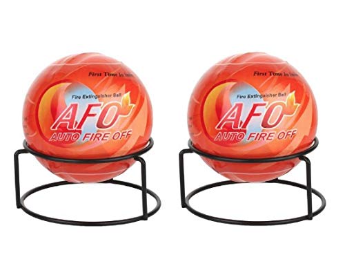 Product Cover AFO (AUTO FIRE OFF) Plastic Fire Extinguisher Ball, Standard Size, Orange - Pack of 2 Balls