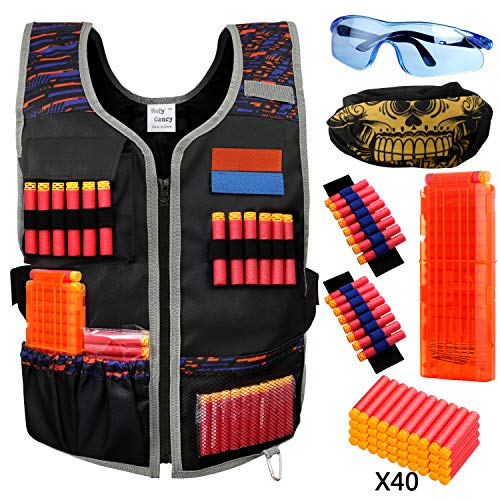 Product Cover Hely Cancy Large Size Adjustable Tactical Vest Kit Compatible with Nerf Guns N-Strike Elite Series