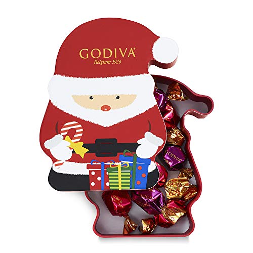 Product Cover Godiva Chocolatier Assorted Chocolate Truffles G Cube Santa Box, Holiday Collection, 8-Pieces, 2.3 Ounce
