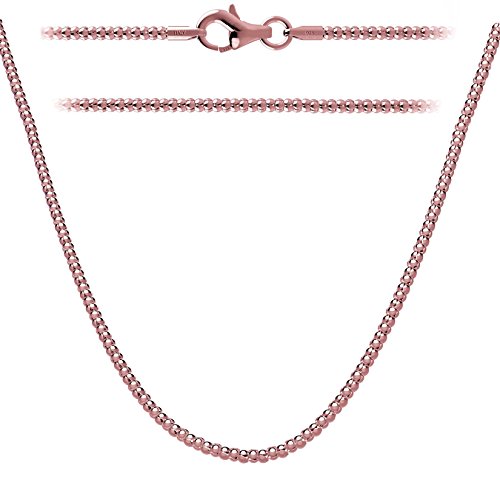 Product Cover Kezef Creations Rose Gold Over Sterling Silver 925, 2mm Popcorn Chain Necklace 14-42 Inch