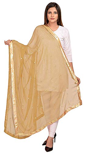 Product Cover TMS Woman's Embroidered Chiffon Dupatta Scarf Shawl Wrap Soft Indian Bridal Wedding