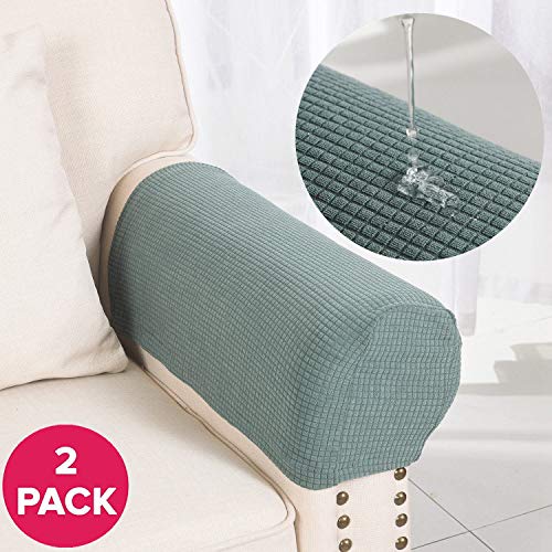 Product Cover Larvinhom Armrest Covers Anti-Slip Waterproof Furniture Protector Armchair Slipcovers for Recliner Sofa Set of 2（Sage）