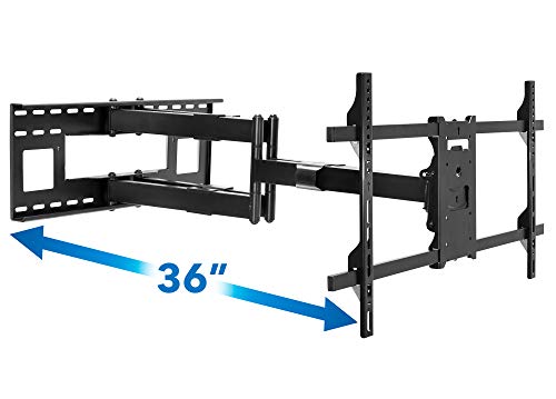 Product Cover Mount-It! Long Arm TV Mount, Dual Arm Full Motion Wall Bracket with 36 inch Extension Articulating Arm, Fits Screen Sizes 50, 55, 60, 65, 70, 75, 80, 85, 90 Inch, VESA 800x400mm Compatible, 176 lbs