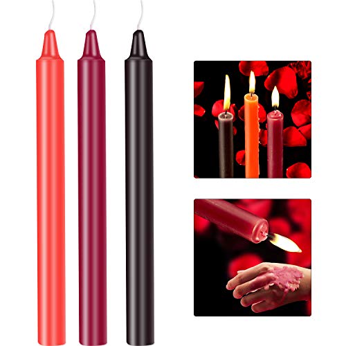 Product Cover Norme Low Temperature Candles Wax Dripping Candles Romantic Candles Long Thin Candles Love Candles for Couples Lovers (3 Pieces)