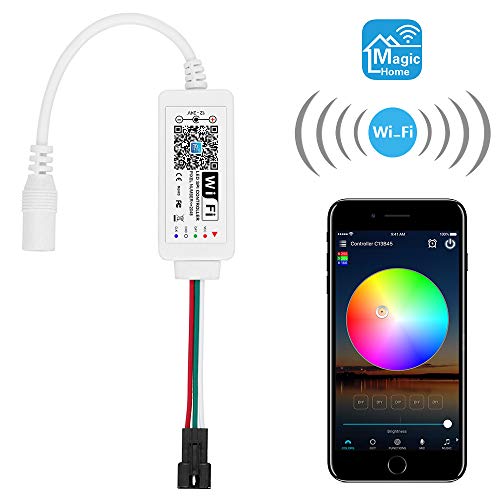 Product Cover ALITOVE WS2811 Controller Smart WiFi APP Voice Control, Support Amazon Alexa Google Home, for DC12V~24V WS2811 SM16703 UCS1903 Addressable RGB LED Strip LED Pixel String Light (Not for 5V WS2812B)