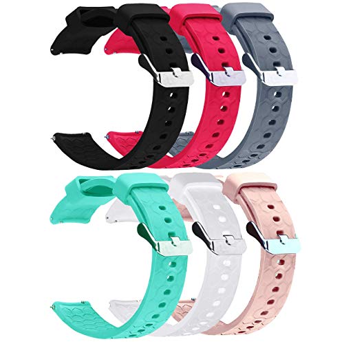 Product Cover RuenTech Compatible for Fossil Gen 4 Venture HR 18mm Silicone Sport Straps Soft Wristbands for Fossil Q Venture Gen 4 / Gen 3 Smartwatch (6-Pack)